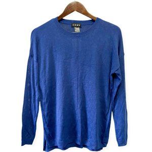 Ceny Nordstrom Womens Size S Long Sleeve Round Neck Side Slit Sweater Royal Blue